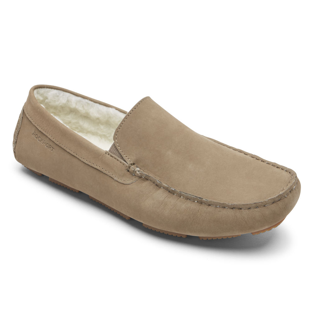 Rockport Mens Slippers Khaki - Rhyder - UK 450-KCFDXZ